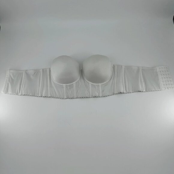 Parfait Womens White Elissa Strapless Long Line Bustier Bra Size 38DD - Picture 6 of 8